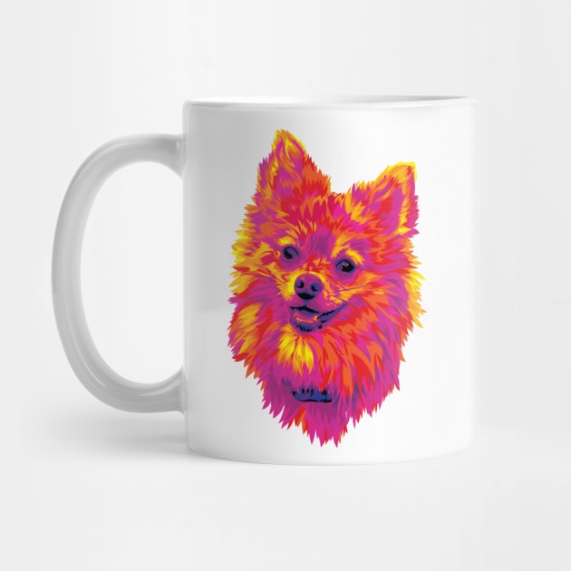 Cute Pomeranian Puppy Dog Digital Painting by polliadesign